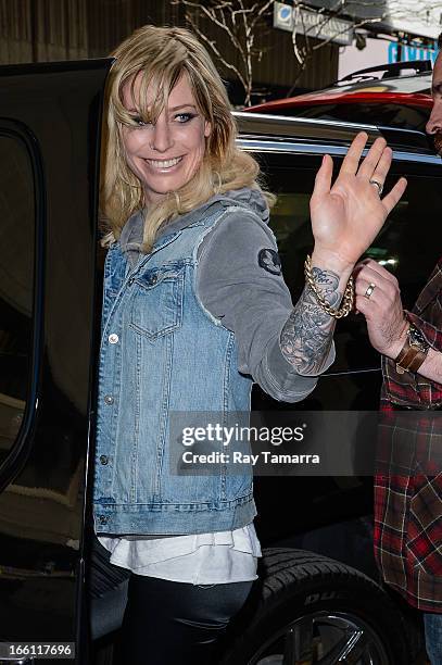 Singer Gin Wigmore leaves the "Big Morning Buzz" taping at the VH1 Studios on April 8, 2013 in New York City.