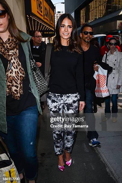 Actress Jordana Brewster enters the "Big Morning Buzz" taping at the VH1 Studios on April 8, 2013 in New York City.