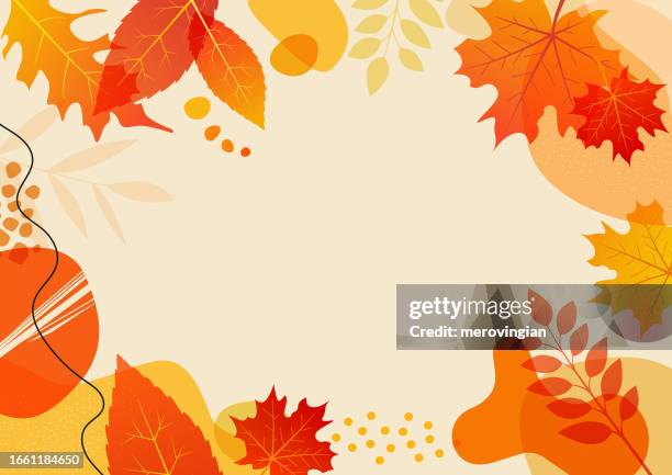 ilustrações de stock, clip art, desenhos animados e ícones de autumn leaves background - setembro