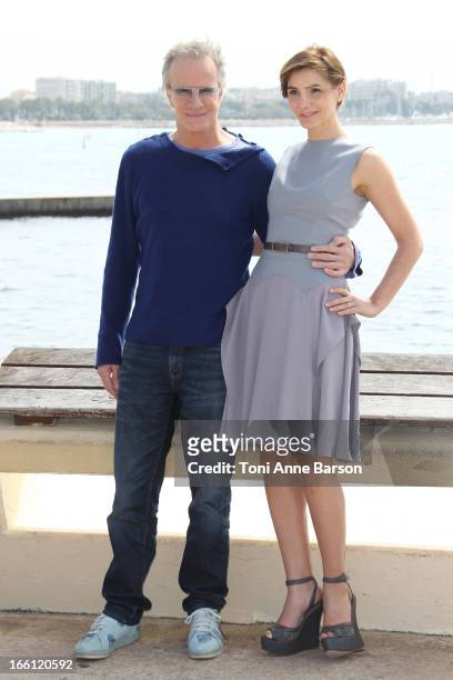 Clotilde Courau and Christophe Lambert attend 'La Source' Photocall on the Croisette during the 50th MIPTV on April 8, 2013 in Cannes, France.