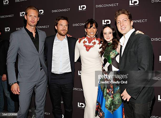Actors Alexander Skarsgard, Jason Bateman, Paula Patton, Andrea Riseborough, and director Henry-Alex Rubin attend the "Disconnect" New York Special...