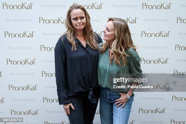 Shaila Durcal and Carmen Morales present New PronoKal at Hotel Only You on September 05, 2023 in Madrid, Spain.