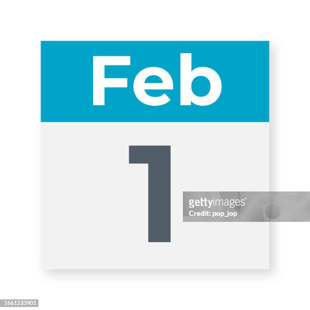february 1 - calendar leaf. vector illustration - february 1 stock illustrations