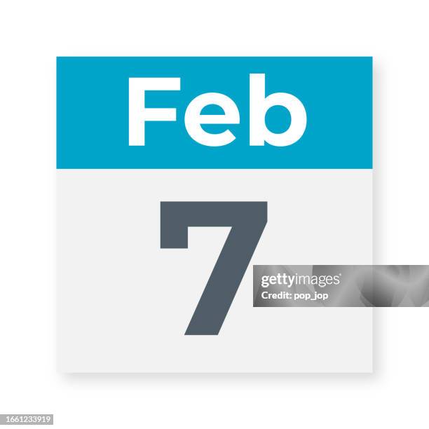 stockillustraties, clipart, cartoons en iconen met february 7 - calendar leaf. vector illustration - februari