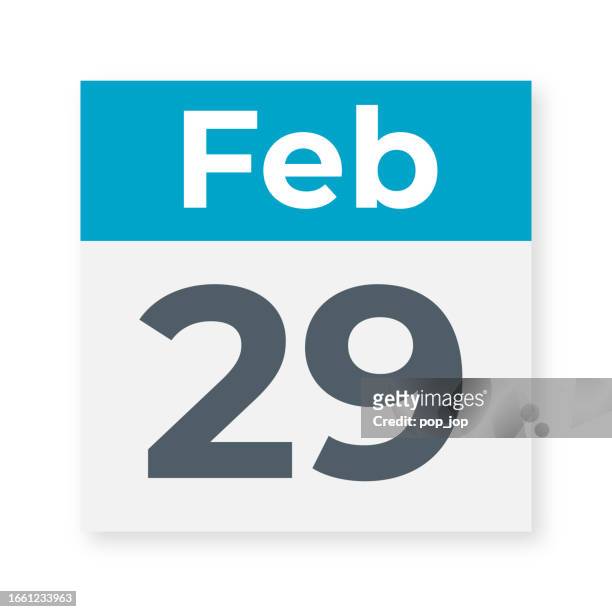 stockillustraties, clipart, cartoons en iconen met february 29 - calendar leaf. vector illustration - february