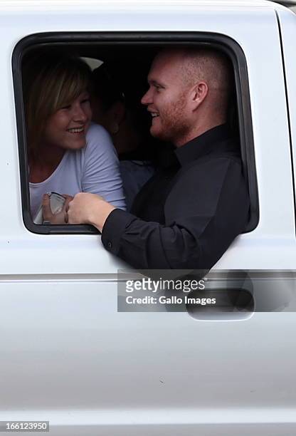 Blayne Shepard outside court after his bail application on April 8, 2013 in Durban, South Africa. Shepard is one of the accused charged with the...