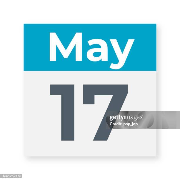 may 17 - calendar leaf. vector illustration - 17 may stock illustrations