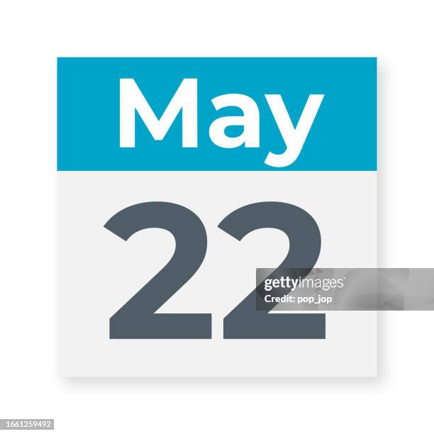 may 22 - calendar leaf. vector illustration - post it notes wall stock illustrations