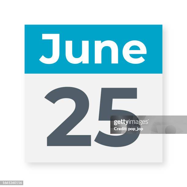 june 25 - calendar leaf. vector illustration - june stock illustrations