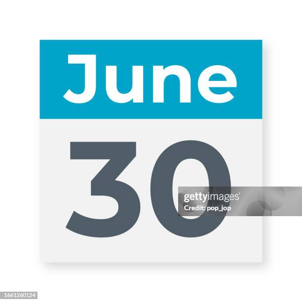 june 30 - calendar leaf. vector illustration - june 30 stock illustrations