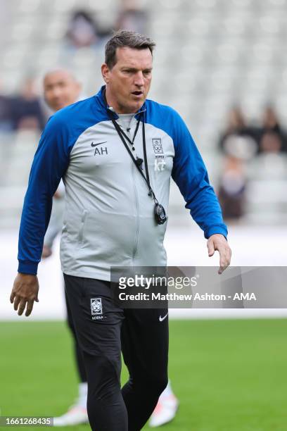 Andi Herzog the assistant manager of Korea Republic during the International Friendly between Korea Republic and Saudi Arabia at St James' Park on...