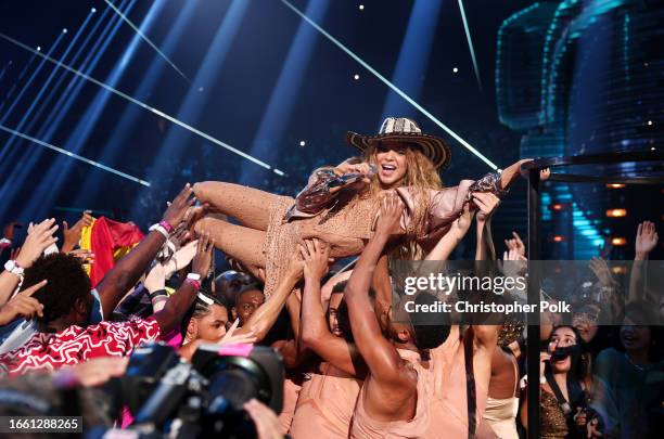 Shakira performs onstage at the 2023 MTV Video Music Awards held at Prudential Center on September 12, 2023 in Newark, New Jersey.