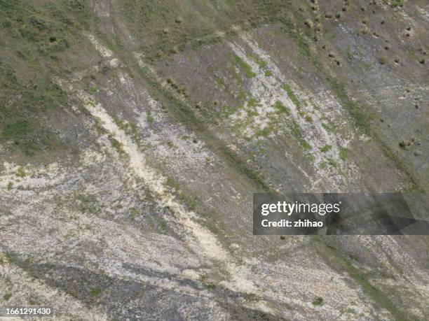 aerial photograph of empty land - terra bonificata foto e immagini stock