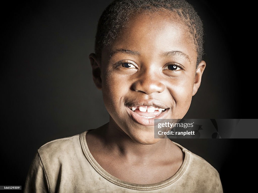 Young African Girl (Isolated on Black)