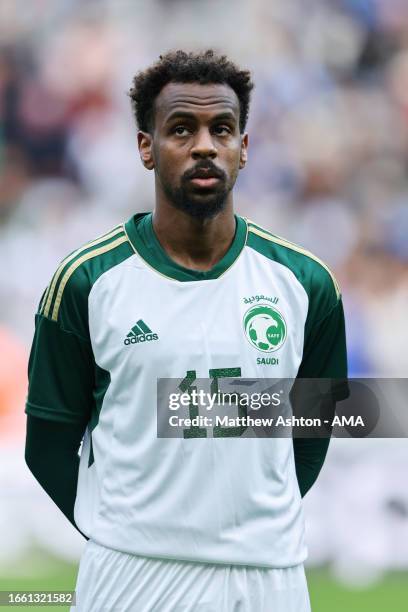 Abdullah Al Khaibari of Saudi Arabia during the International Friendly between Korea Republic and Saudi Arabia at St James' Park on September 12,...