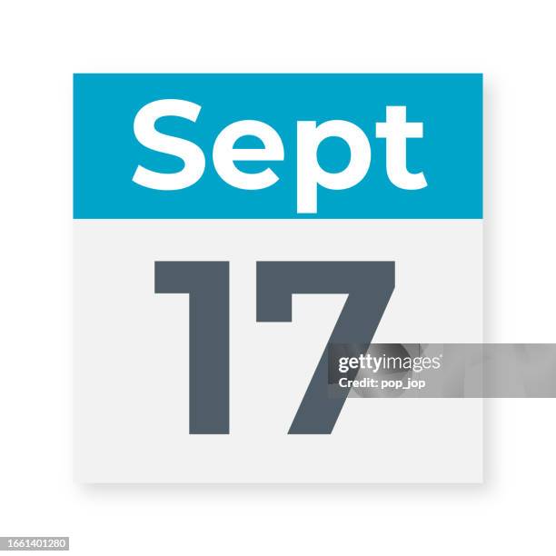 ilustrações de stock, clip art, desenhos animados e ícones de september 17 - calendar leaf. vector illustration - setembro
