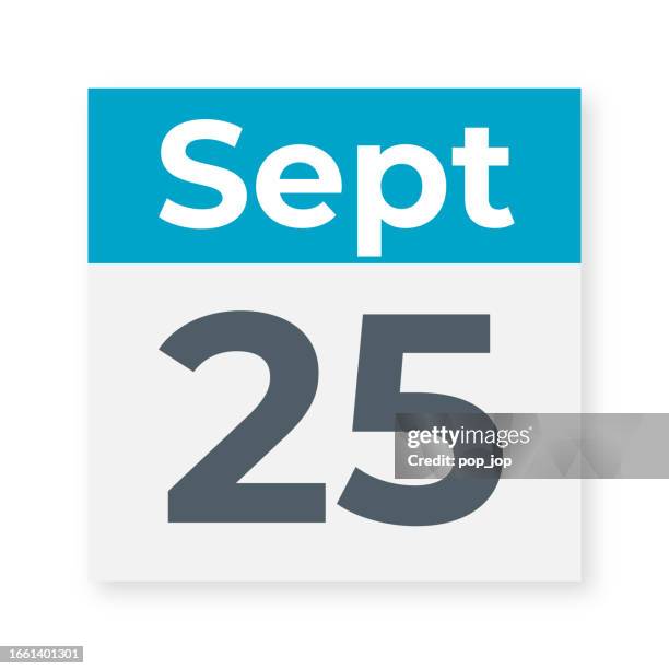 september 25 - calendar leaf. vector illustration - september stock illustrations