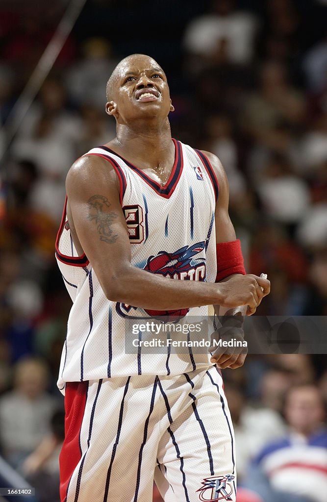 Francis Houston Rockets Steve Francis of the Houston Rockets reacts to play during the NBA ...