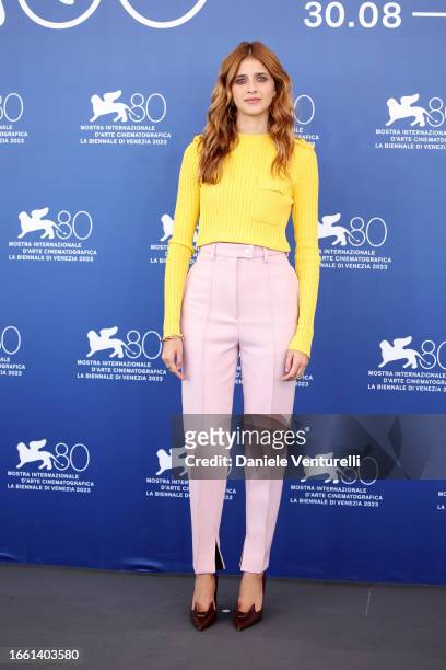 Benedetta Porcaroli attends a photocall for "Enea" at the 80th Venice International Film Festival on September 05, 2023 in Venice, Italy.