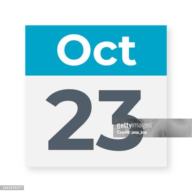 ilustraciones, imágenes clip art, dibujos animados e iconos de stock de 23 de octubre - hoja del calendario. ilustración vectorial - hoy