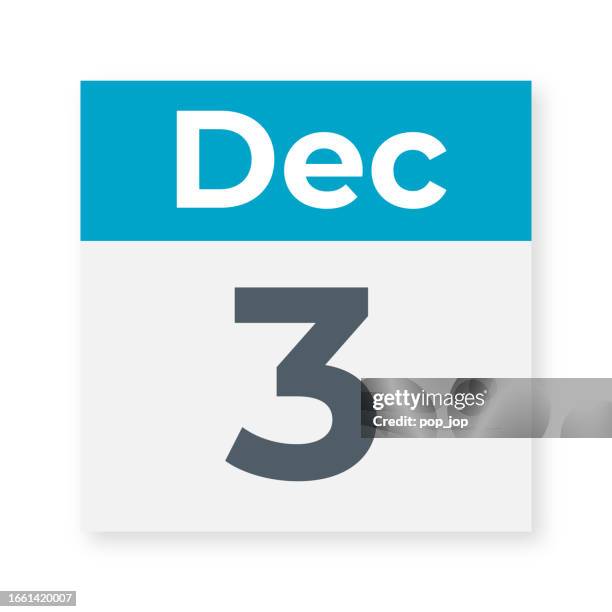 december 3 - calendar leaf. vector illustration - post it notes wall stock illustrations