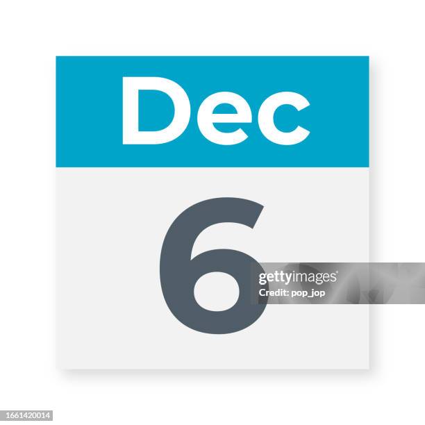 december 6 - calendar leaf. vector illustration - post it notes wall stock illustrations