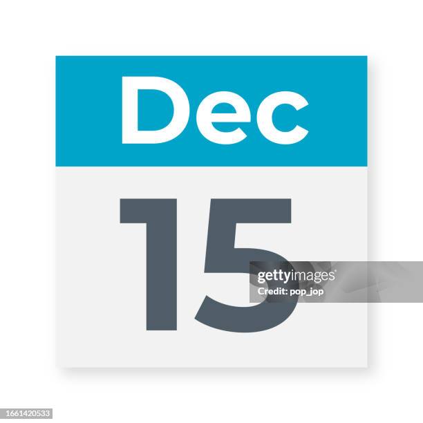 december 15 - calendar leaf. vector illustration - post it notes wall stock illustrations