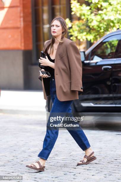 Maria Sharapova is seen in Tribeca on September 05, 2023 in New York City.