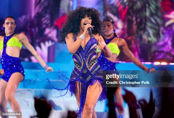 Cardi B performs onstage at the 2023 MTV Video Music Awards held at Prudential Center on September 12, 2023 in Newark, New Jersey.