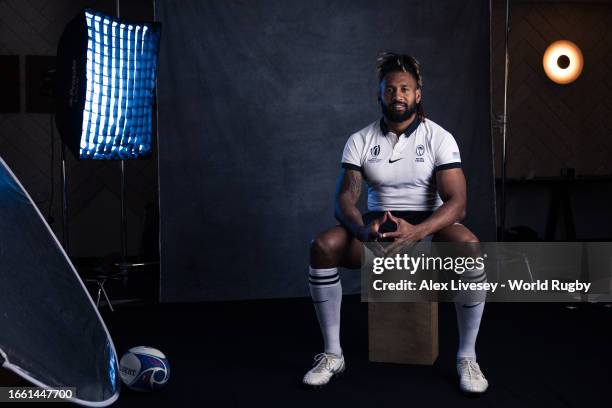 Waisea Nayacalevu of Fiji poses for a portrait during the Fiji Rugby World Cup 2023 Squad photocall on September 02, 2023 in Bordeaux, France.