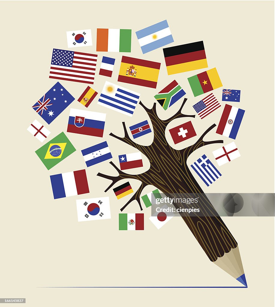 Multicultural Flag Tree Country Flags Tree High-Res Vector Graphic - Getty Images