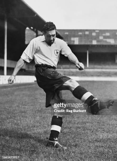 Portrait of English professional footballer Charlie Withers , Full Back for Tottenham Hotspur Football Club on 21st August 1952 at the White Hart...