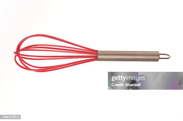 赤色泡だて器 - wire whisk ストックフォトと画像