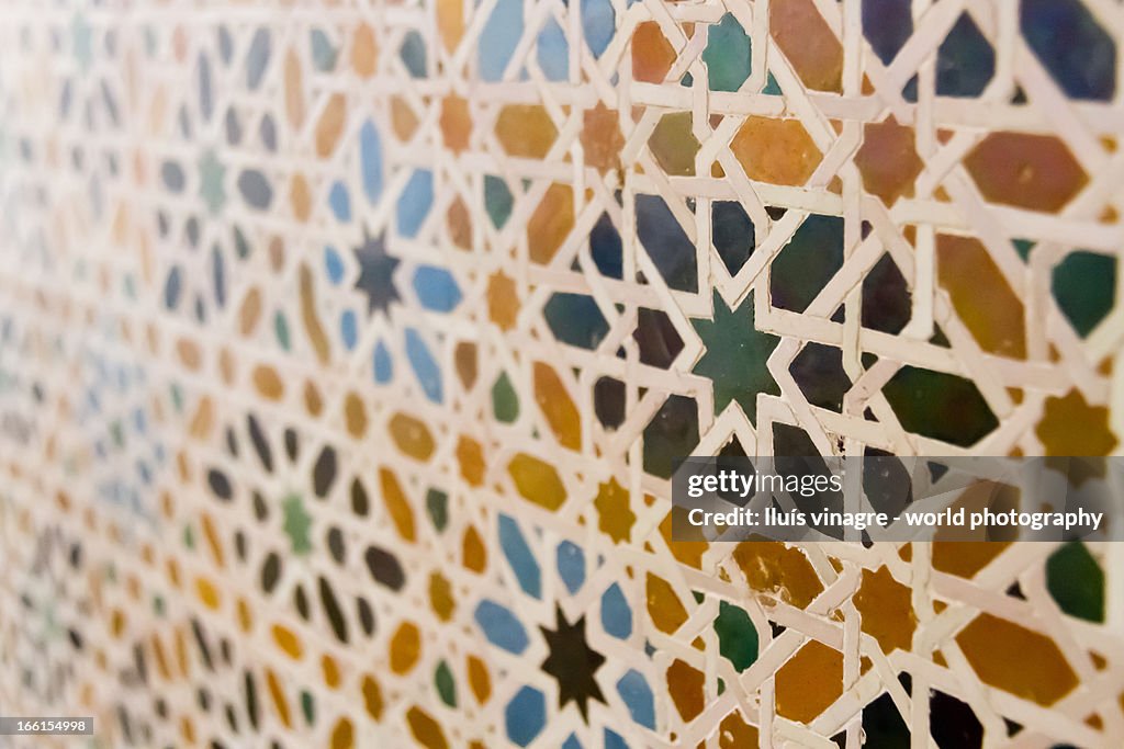 Tiled patterns in la ahlambra of granada