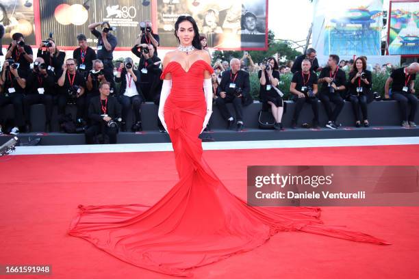 Georgina Rodriguez attends a red carpet for the movie "Enea" at the 80th Venice International Film Festival on September 05, 2023 in Venice, Italy.