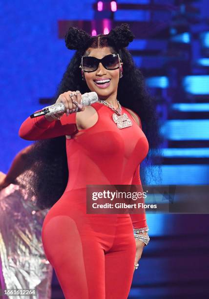 Nicki Minaj performs onstage at the 2023 MTV Video Music Awards held at Prudential Center on September 12, 2023 in Newark, New Jersey.