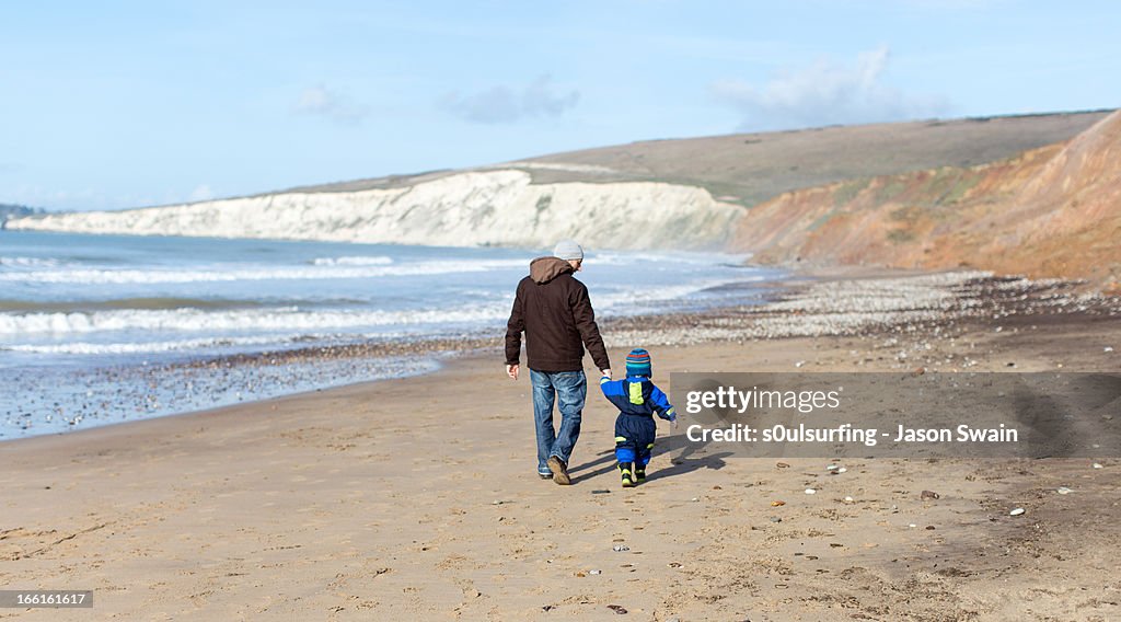 Winter Beach Walk with Dad
