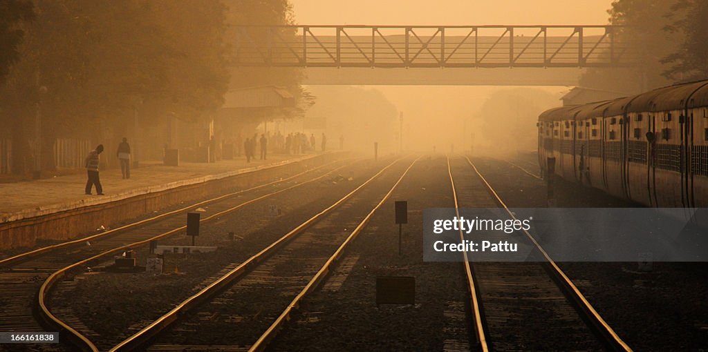 One cold Winter Morning at a Railway Station