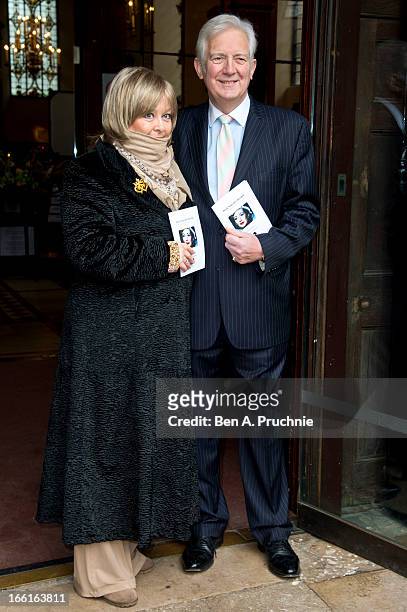 Jenny Hanley and Jeremy Hanley attend a memorial for Dinah Sheridan, an actress who starred in 'The Railway Children' at St Paul's Church on April 9,...