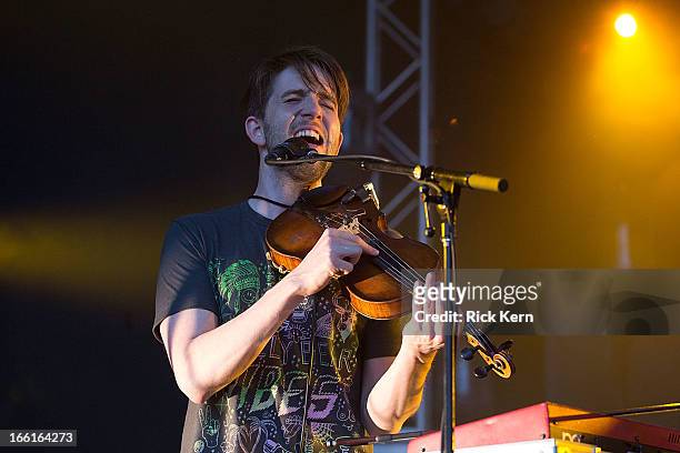 Musician Owen Pallett performs in concert at Stubb's Bar-B-Q on April 8, 2013 in Austin, Texas.
