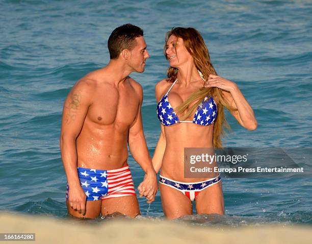 Yola Berrocal and Carlos Casana are seen on March 16, 2013 in Miami, United States.