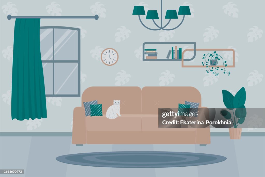 Living Rooom Graphics Interior Design Of The Living Room High-Res Vector Graphic - Getty Images