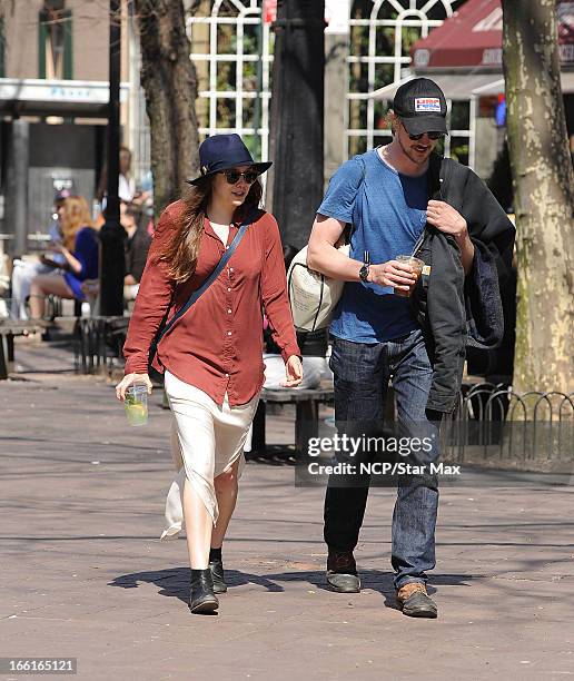 Elizabeth Olsena and Boyd Holbrook as seen on April 8, 2013 in New York City.