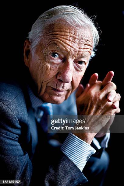 Lester Piggott, the retired champion flat race jockey, poses for a portrait at the Hilton Hotel, Park Lane, on May 18th 2011 in London . An image...