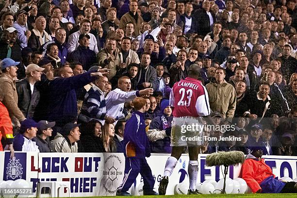 Angry Tottenham fans barrack their former player Sol Campbell on his first return to the club after his controversial move to North London rivals...