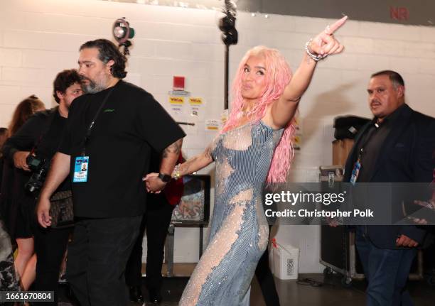 Karol G at the 2023 MTV Video Music Awards held at Prudential Center on September 12, 2023 in Newark, New Jersey.