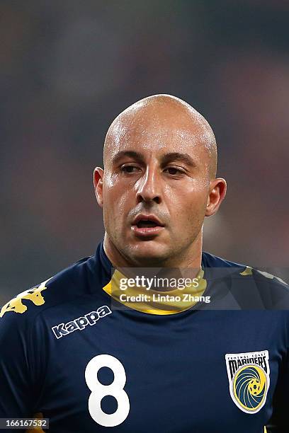 Adriano Pellegrino of the Mariners looks on during the AFC Champions League match between Guizhou Renhe and Central Coast Mariners at Olympic Sports...