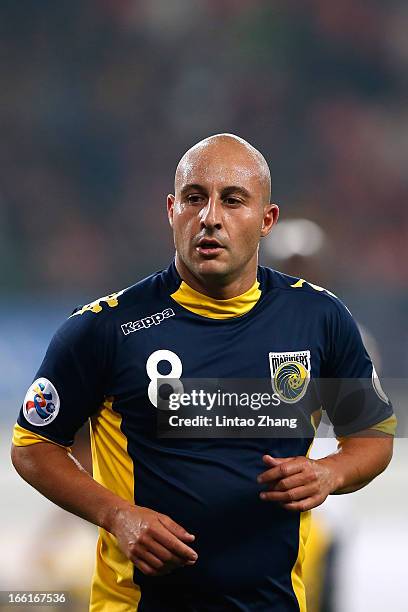 Adriano Pellegrino of the Mariners looks onduring the AFC Champions League match between Guizhou Renhe and Central Coast Mariners at Olympic Sports...