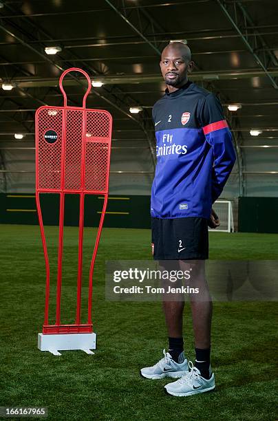 Abou Diaby, Arsenal footballer, during a portrait session at the Arsenal training centre, London Colney, Hertfordshire on September 20, 2012.