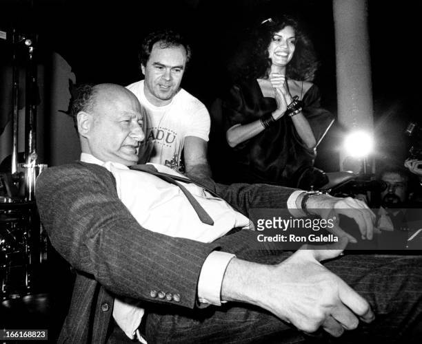 Ed Koch and Bianca Jagger attend Brooklyn Academy of Music's Next Wave Benefit Honoring Ed Koch on November 7, 1984 at Area Nightclub in New York...
